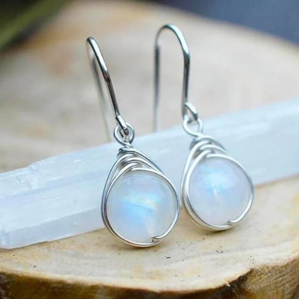 Brand New White Acrylic Drop Silver Earrings - Picture 1 of 1